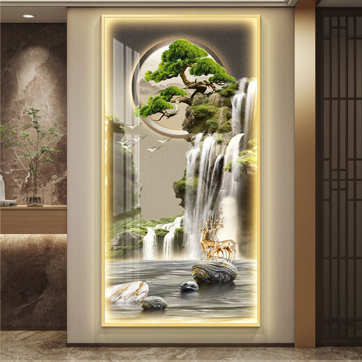 Decoración de la puerta de entrada de Zoci Pintura de la puerta del italiano Bienvenido Bienvenida Pino Lámpara de lujo Entrada Entrada Decoración Corredor Corredor colgante Pintura CN-7170 Agua flotante para ganar dinero estilo ordinario sin luz de 35 mm templado al alto lumbar puro 12 puro 12