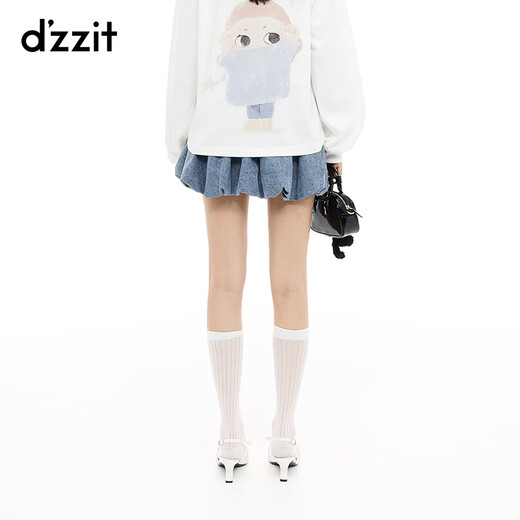 DZZIT Jeans 2025 Spring NUEVO Denim Flower Brot Light and Vibrant Telor Spring Mujeres 3J1R1591S Azul XS