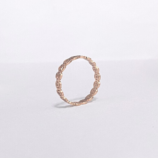 Chili Jewelry 18k gold platinum gold rose gold hollow copper coins make you rich soon ladies pair ring tail ring 18K rose gold 15# 1.23g