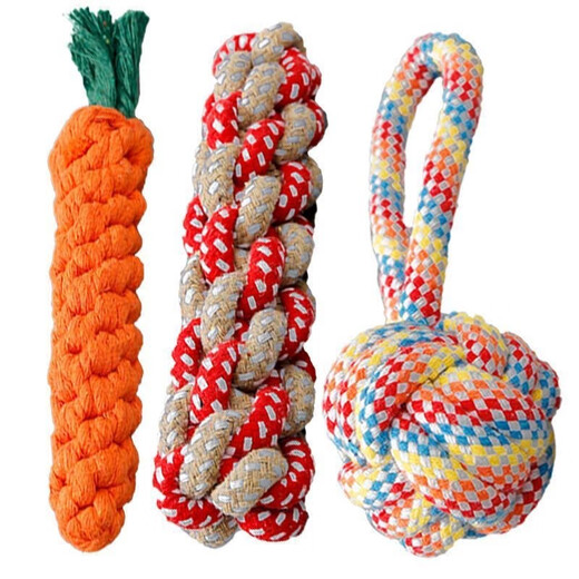 Erzhi Changxian dog toys dog chewing rope set molar rope knot toy ball golden retriever Teddy Pomeranian puppies large and small dogs rope ball