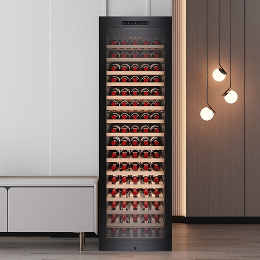 Vinocave wine cabinet constant temperature refrigerator embedded moisturizing compressor home living room fresh wine refrigerated storage display cabinet beverage frost ice bar ultra-thin CWC-280A-255L-108 bottles