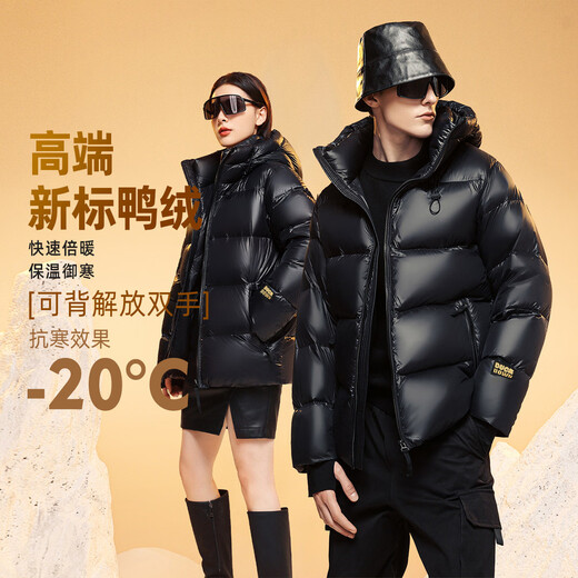 Snow Flying Obsidian Series Autumn and Winter New Down Jackets Men and Women Same Style Hooded Warm and Coldproof Casual Couple Jackets