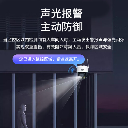 dahua大华4G终身免流量监控摄像头 4G全彩夜视王无需连wifi监控器室外户外手机远程360度高清全景P3E-4G