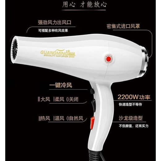 光明电吹风智能大功率2200w冷热风家用发廊恒温吹风机RCT9928 光明2200w电吹风3260