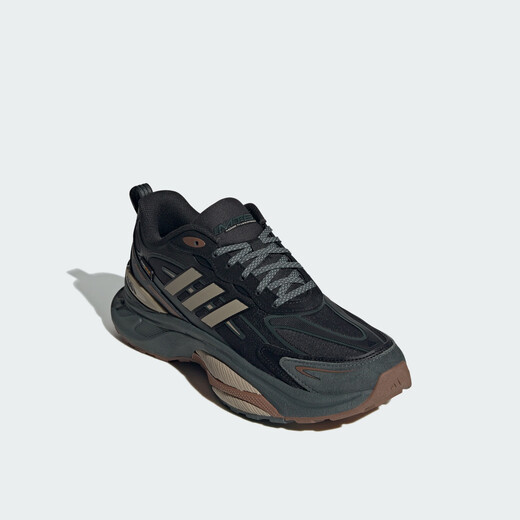 adidas MTS PRO缓震回弹拒水防泼休闲跑步鞋男女阿迪达斯轻运动   常春藤绿/一号黑/货物褐   40.5
