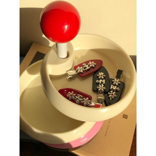 Tagi.金属鼓鼓小花无痕发夹醋酸鸭嘴夹刘海夹发卡-玳瑁可可