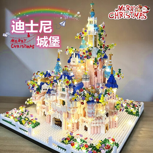 
2025 new Disney Castle building blocks girls assembled with difficult adult buildings children's toys and gifts. Increase the size of Afang Palace 9871 pieces [gift box] + lighting