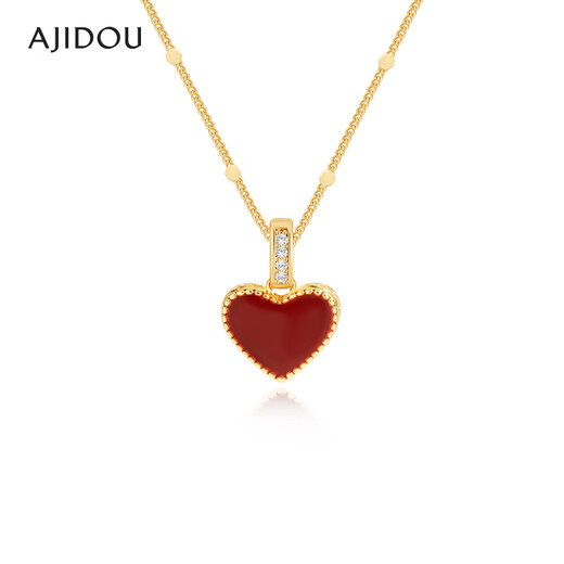 AJIDOU Ajidou necklace niche popular double-sided love pendant thin chain light luxury high-end workplace versatile birthday gift