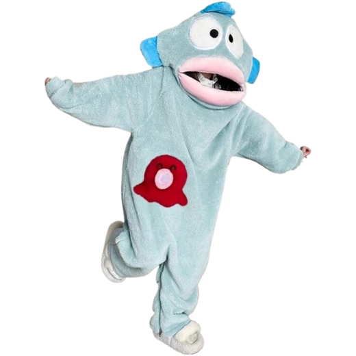 Disney Ugly Fish Pajamas One-piece Children's Cute and Funny Parent-child Flannel Autumn and Winter Thickened Coral Velvet Pajamas Home Clothes Extra Thick and Warm Cute Children's One-piece 165 Children's S Size 145-155cm 68-85