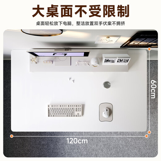 Zhaishida Computer Desk Study Table Hand-crank Lift Table Home Desktop Student Writing Desk Gaming Table DNZ-17 Upgraded Three-Work Reinforcement Simple White 100*60cm