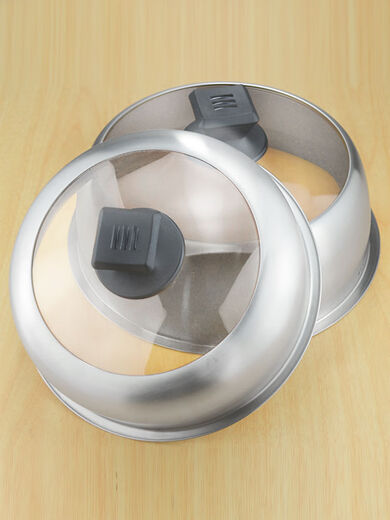 Aoshida 304 stainless steel pot lid thickened steamer pot lid multi-purpose round universal pot lid tempered glass household high lid outer diameter 31.3cm (transparent glass)