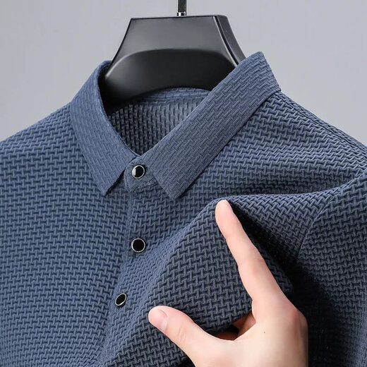 La Vico Hailan Home (HLA) Mismo estilo Dad Summer Camiseta de manga corta Hombres Men a la corbata de seda Tie Pocket Top Top de mediana edad y anciana DX-ZF9196 Navy [Pocket True Pocket] M 165 Tamaño recomendado 90-115 Jin [Jin equivale a 0.5 kg]