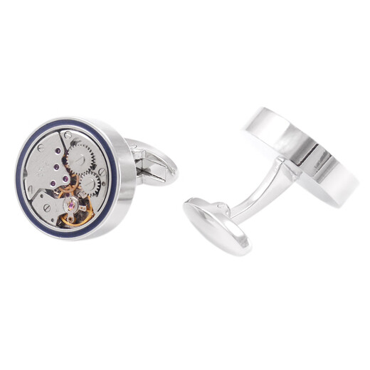 Nosskiss французская рубашка манжеты Links Men's Watch Movement Diftement Nail Business Женская рубашка механические манжеты подарки подарки подарки круглый голубая линия
