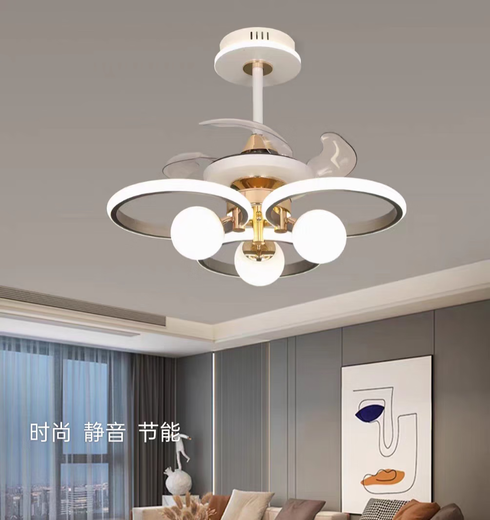 Opple Lighting 2024 Neues High-End-leichter leichter Luxuslüfter Kronleuchter Wohnzimmer Leuchte Esszimmer integrierte Lampe 9277 Grau + Drei-Farben-Lichtwechsel + Offline-Stimme