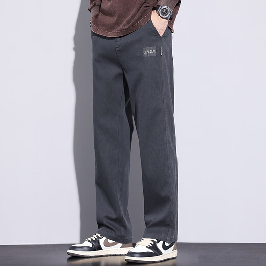 Rongxitu (Rongxitu) Trendy Herren Frühling und Herbst Laisele Straight Hosen Lose atmungsaktiv