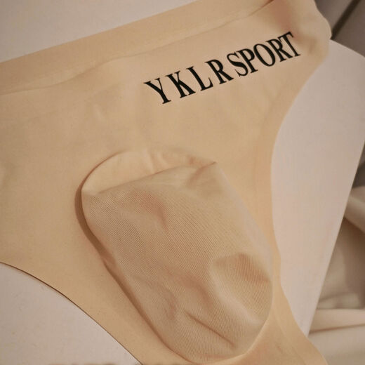 Couple matching sexy men's thong one-piece women's ice silk stretch simple mid-low waist fitness T-shaped underwear white men's M