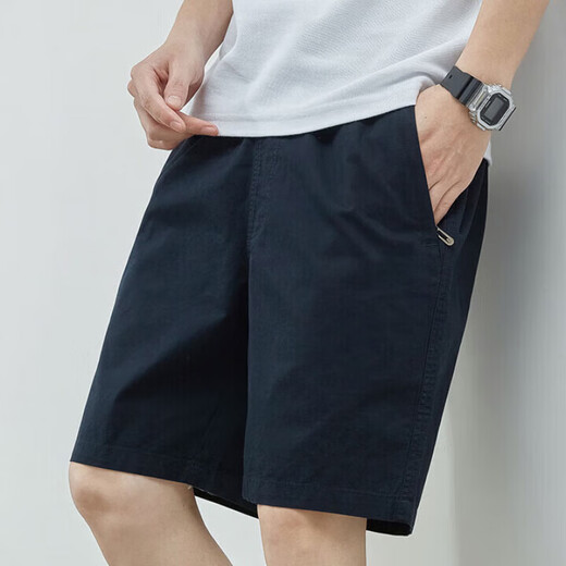 Pierre cardin men's five-quarter pants straight sports pants shorts business casual work pants 9215 Navy L Recommended 100-130 Jin [Jin equals 0.5 kg]