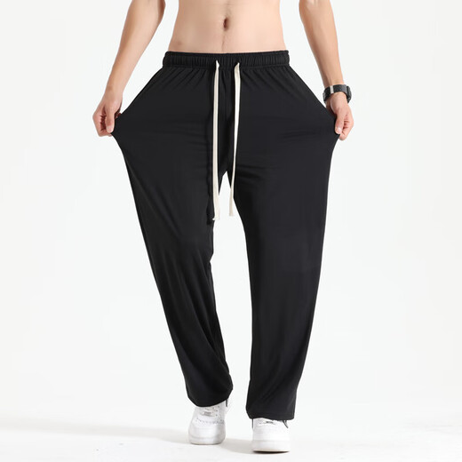 ICE Seidenhose Herren 2025 Sommer lose gerade schnelle trockene Hosen xftck693 Schwarz 4xl