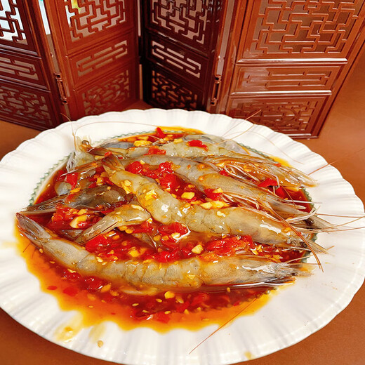 Thai-style skinless raw pickled shrimps, live shrimps made with open backs and threads removed, fresh raw pickled shrimps, popular seafood products on the internet. Best-selling Thai-style skinless shrimps 500g