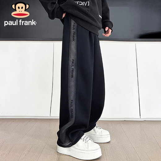 Paul Frank Pants Men's American High Street Trousers Men's Autumn Loose Sports Casual Pants Men's Pants Trend Black XL