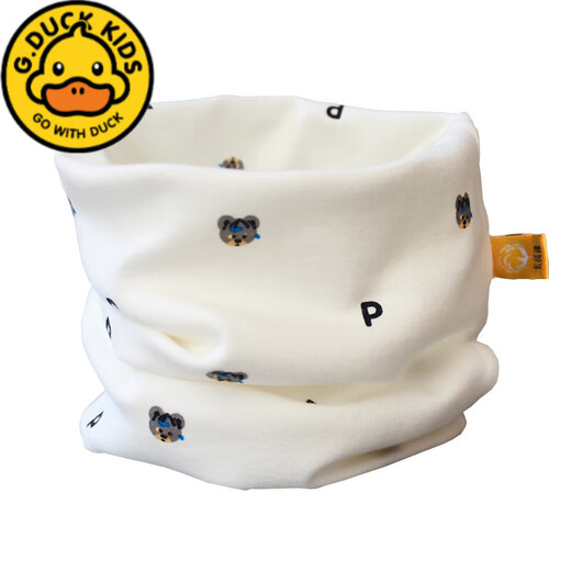 
G.DUCKKIDS Children's Autumn and Winter Scarf Class A pure cotton baby neck cover for boys and children in winter pullover baby scarf windproof and warm female KK rabbit - white 0-10 years old (buy 2 bonus 1-note bonus style)