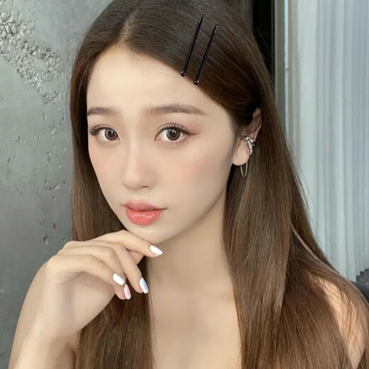 Jiaoxuefei black straight hairpins 100 straight hairpins, side clips for broken hair on the back of the head, bangs clips, hairpin clips