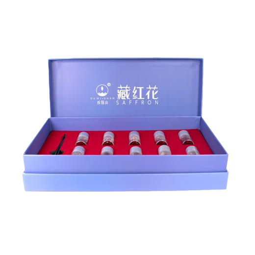 Sumishan Qinghai Especialidad Especialidad hecha a mano Caja de regalo de azafrán de azafrán Longitud completa Té de seda roja TEA Tonic Regalo 5G