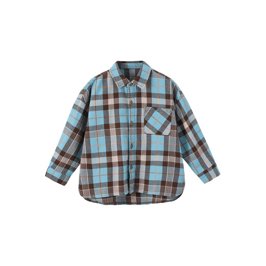 Duojia Boys' Plaid Long-Sleeved Shirt 2025 Spring and Autumn Model Korean Style Fashionable Children's Soft Waxy Top for Medium and Large Children
