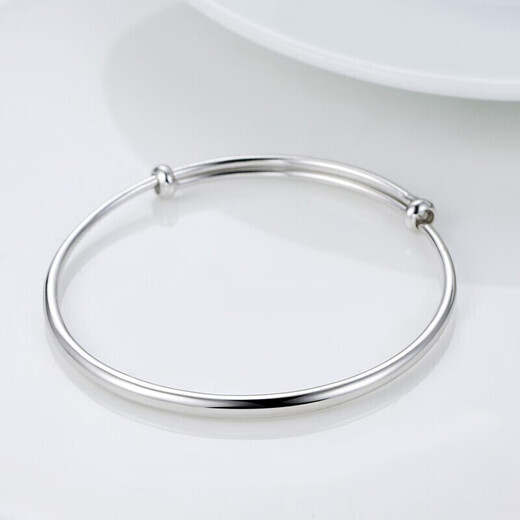 Jintiandi Platinum Push-pull Bracelet PT950 Smooth Round Rod Closed Bracelet Live Mouth Adjustable Size Gift for Wife 30.91g If the difference in weight is greater, refund or make up less.