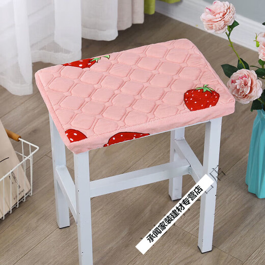 Thickened rectangular stool cover rectangular stool cushion primary school student stool cover dressing table stool cover piano stool cover gold velvet fabric plain red rectangular 25x35cm edging cloth 5cm