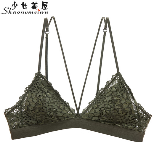 
Girls Beauty House 4 pieces 69 lace French triangle cup ringless underwear bra pure and transparent net 9207 red single piece S 70_