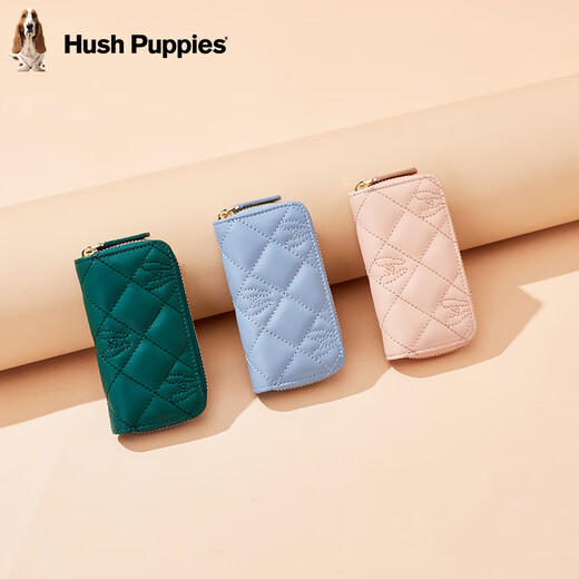 Hush Puppies women's key bag, fashionable and simple storage bag, rhombus coin purse, portable card holder, birthday gift for girlfriend