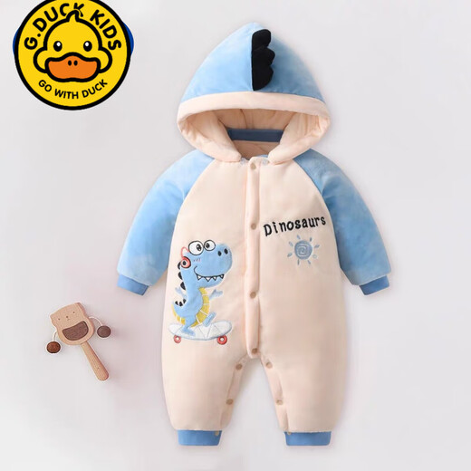 G. DUCKKIDS婴儿连体棉服秋冬新款可爱卡通新生宝宝加绒加厚带帽耐脏保暖衣 TY9732红色福气龙  儿童节礼物 100cm【25-32斤】