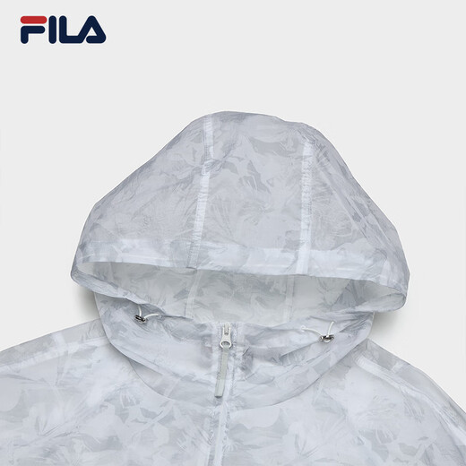 
FILA official women's woven jacket 2025 summer fashion casual loose full print hooded top