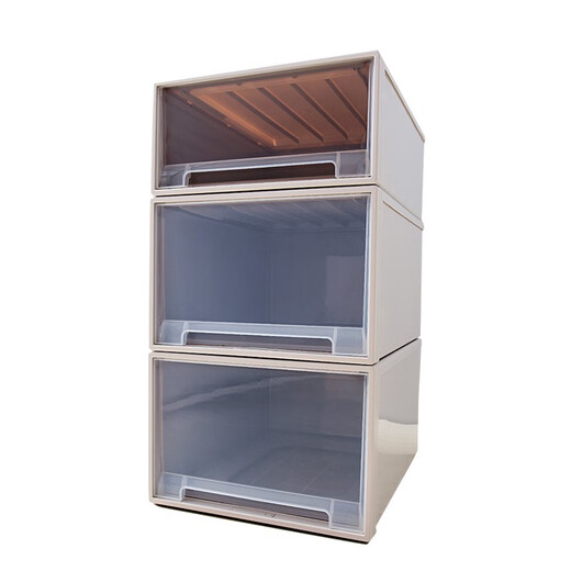 Ju Hakka drawer clothing storage box thickened transparent wardrobe sorting box storage box extra large plastic clothing storage box F3523 first floor