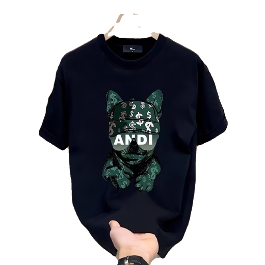 Fat Donglai DL Europa y americana Summer Algodón puro Camiseta de manga corta Camiseta de manga corta 2025 Camiseta Nueva