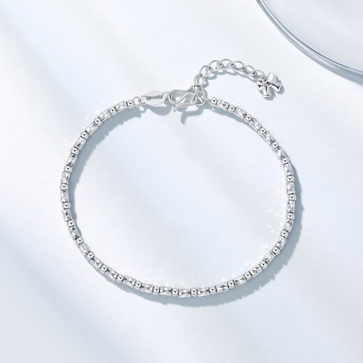 Chao Acer Explosive Blonde Beads Platinum Bracelet for Women PT950 Bracelet Stacked as a Gift for Girlfriend, Estimated Labor Cost 550 Yuan, 6g, Chain Length Approximately 16cm + Tail Chain