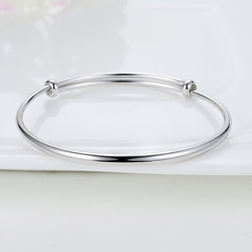 Jintiandi Platinum Push-pull Bracelet PT950 Smooth Round Rod Closed Bracelet Live Mouth Adjustable Size Gift for Wife 30.91g If the difference in weight is greater, refund or make up less.