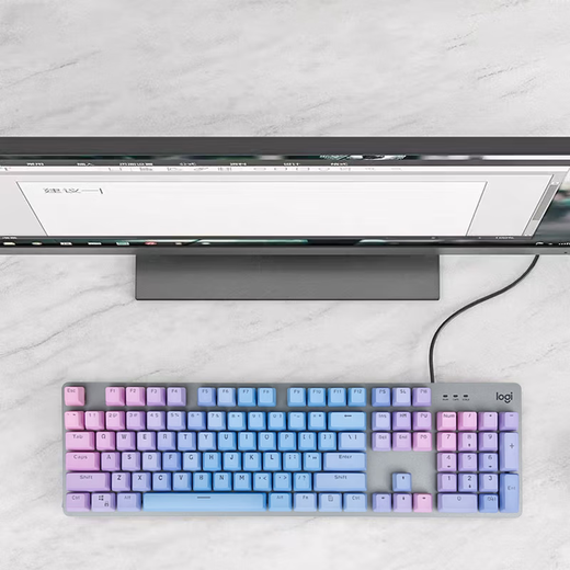 罗技（Logitech）K845 有线机械键盘 游戏办公 彩色个性 背光青轴数字 极昼 官方标配 x 否 x 104键 x 红轴