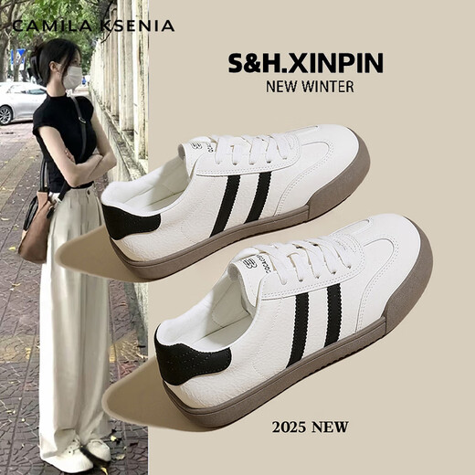 CAMILA KSENIA official website small c/k board shoes women's 2025 new summer casual versatile classic German training shoes fashionable sports white shoes beige brown 37