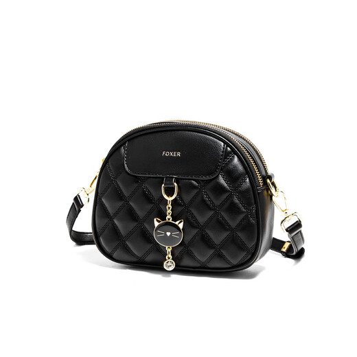 Golden Fox (Foxer) Mädchen Geschenktasche Frauen Crossbody kleine Tasche 2025 Sommer Sense große Kapazität Diamant kleine runde Tasche Schwarz [große Freundin Geschenk Bestie Frau Mädchen Girls 'Tasche