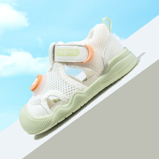 Sandalias de bebé tombek zapatos para niños pequeños zapatos de malla anti-slip suave calzado anti-kick zapatos de bebé luz verde 18