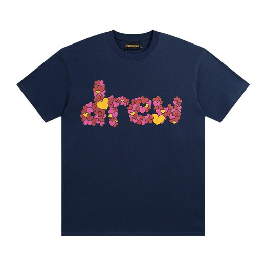 LEE KIDS笑脸贾斯汀比伯DREWICON爱心小熊图案圆领套头休闲短袖男女同款 1278 S