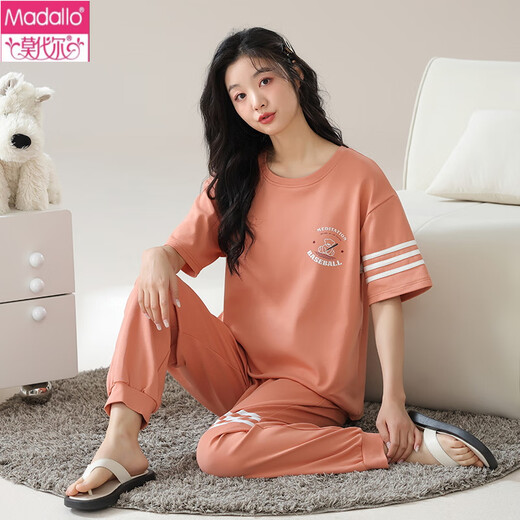 Modal Damen Kurzärärmelte Pyjamas Anzughose Sommer reines Baumwolle Kleidung reines Baumwolle kann im Sommer im Sommer im Sommer im Sommer Sommer Y9721 m getragen werden (Empfohlen 75-95jin [Jin gleich 0,5 kg])