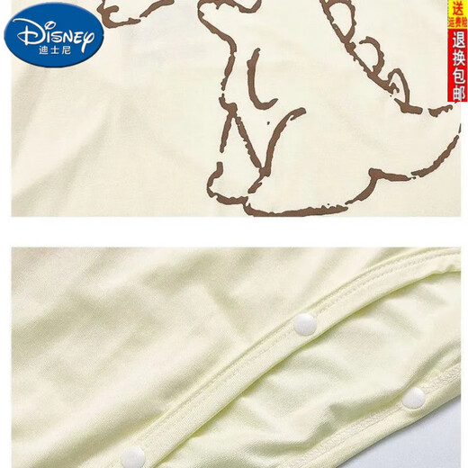 Disney's New Ice Silk One Piece Ropa para niños para niños y niñas Cartoon Anti-Kick Buckle Anti-Cooling Air acondicionamiento Lindo Pajamas 727 Beige 110