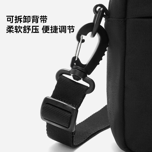 Pelliot 2025 new outdoor crossbody bag for men CORDURA lightweight new sports commuter chest bag single shoulder small bag for women Obsidian black CORDURA fabric | splash-proof and wear-resistant