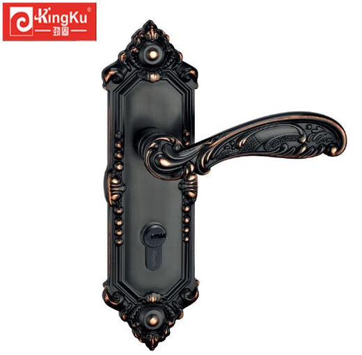 Beyzk Jingu Luxury Luxury de porte de chambre à coucher intérieure M9272 Porte en bois Universal Alliage Zinc Mécanique M9272 Longueur de panneau de bronze bleu 218 mmx Largeur 55 mm