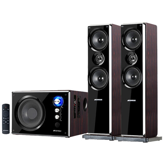 SANSUI 80B Home Surround Theater Bluetooth Wooden Audio TV Subwoofer 2.1 Channel Karaoke Living Room Singing Multimedia Desktop Computer Speaker HIFI Sound Quality 80B Newly Upgraded Heightened Secondary Version