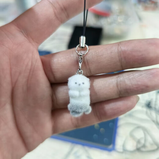 冰川系列 植绒卡通钥匙扣北极熊挂件立体可爱ins包包礼物挂饰 水獭宝宝挂件 普通包装