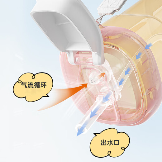 Install square bottle learning drinking spout direct drinking cup lid (applicable to Hagen square bottle) second generation white